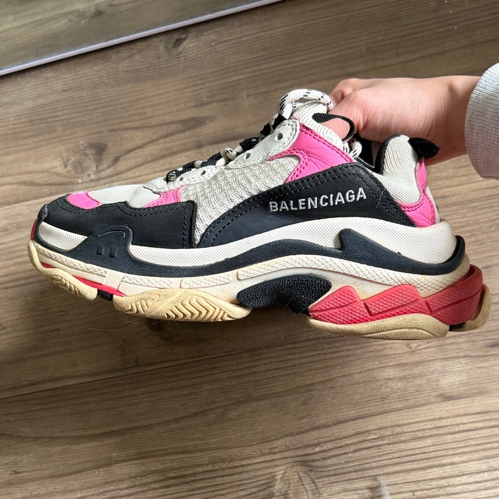 Balenciaga Chunky Sneaker in White, Black & Pink